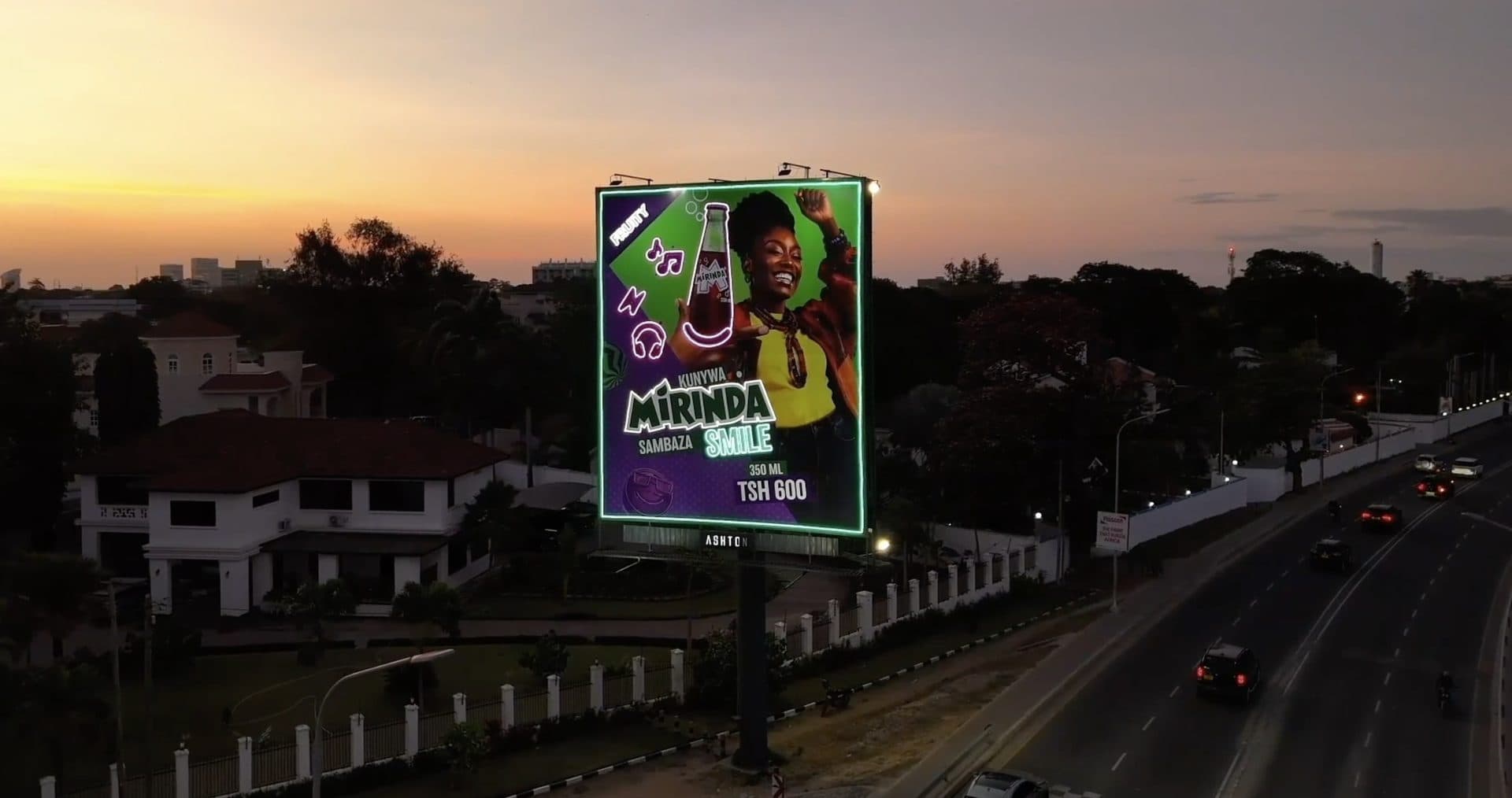 A Mirinda campaign on the Tanzanite Bridge billboard