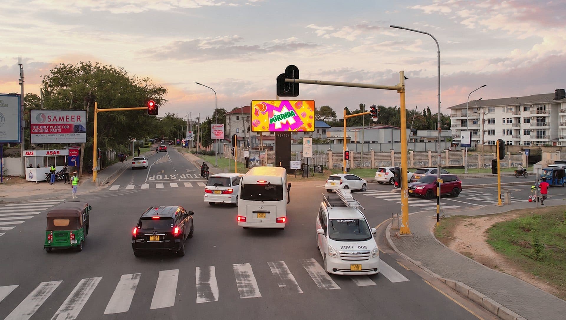 The Ashton digital screen at the Kenyatta Road junction